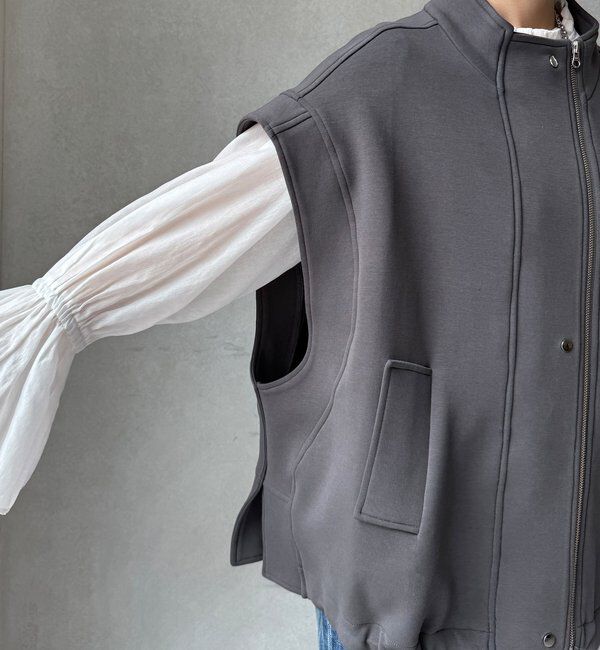  「【WEB限定】スリーブレスジップブルゾン」|ベスト・ジレ|