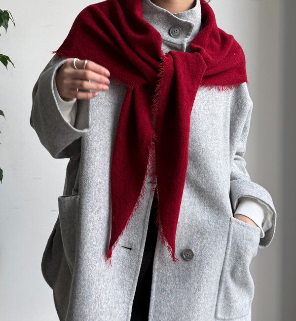  「ウール三角ストール」|マフラー|レッド