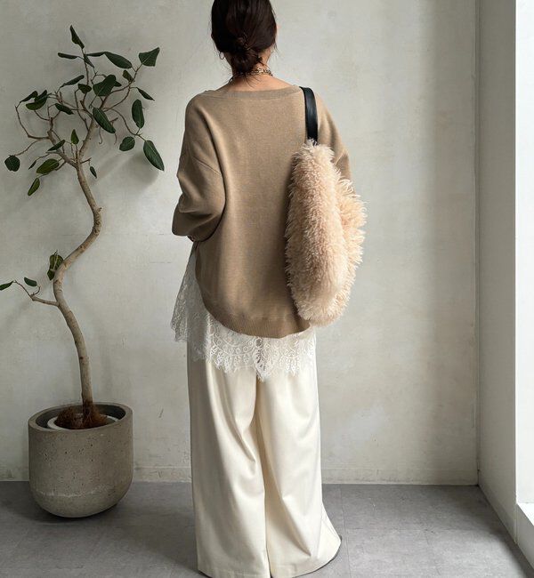  「アシメラウンドニットプルオーバー」|ニット・セーター|