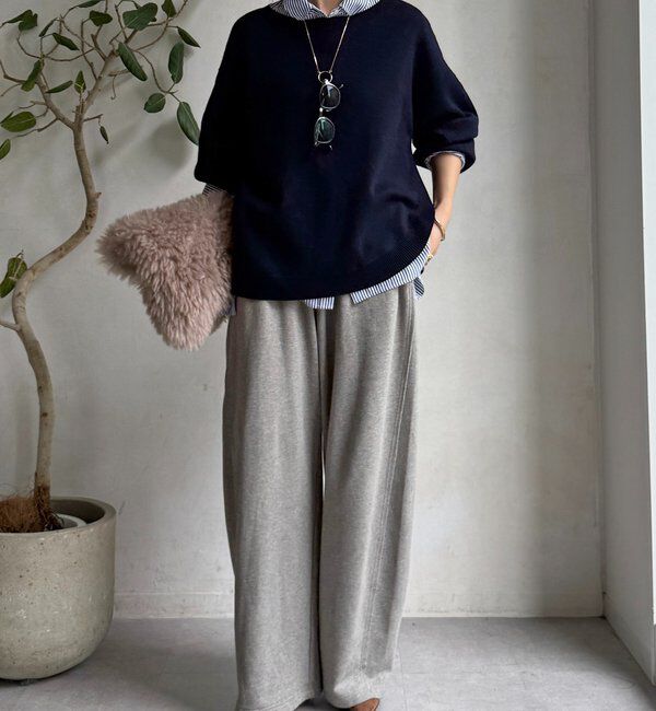  「アシメラウンドニットプルオーバー」|ニット・セーター|