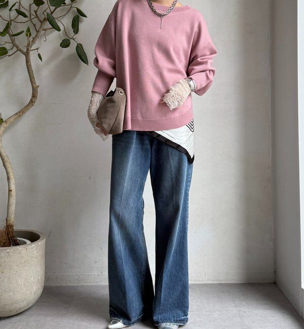  「アシメラウンドニットプルオーバー」|ニット・セーター|