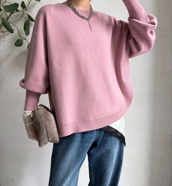  「アシメラウンドニットプルオーバー」|ニット・セーター|