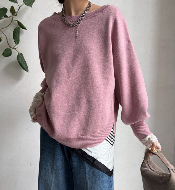  「アシメラウンドニットプルオーバー」|ニット・セーター|