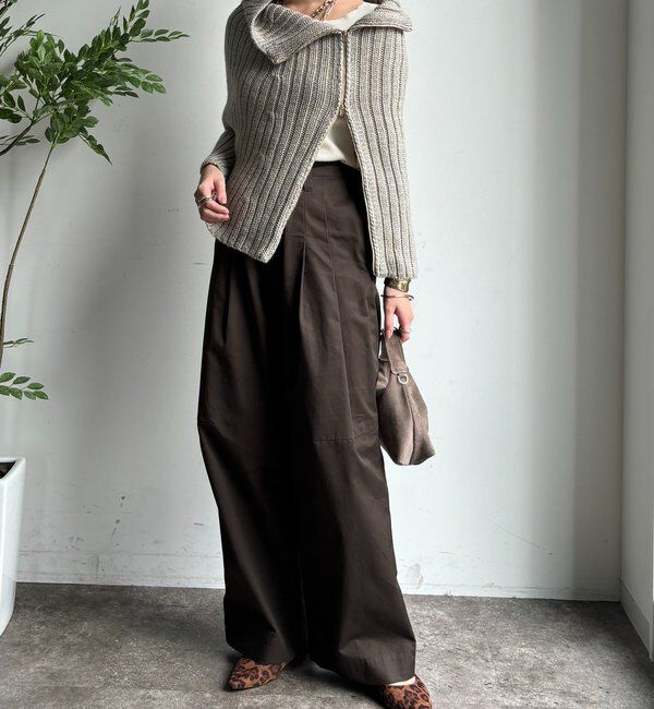  「ジップアップポンチョ」|ニット・セーター|