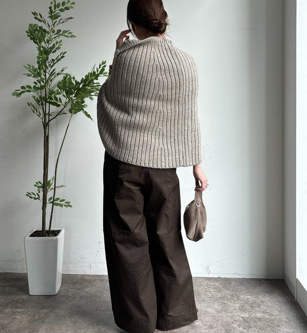  「ジップアップポンチョ」|ニット・セーター|