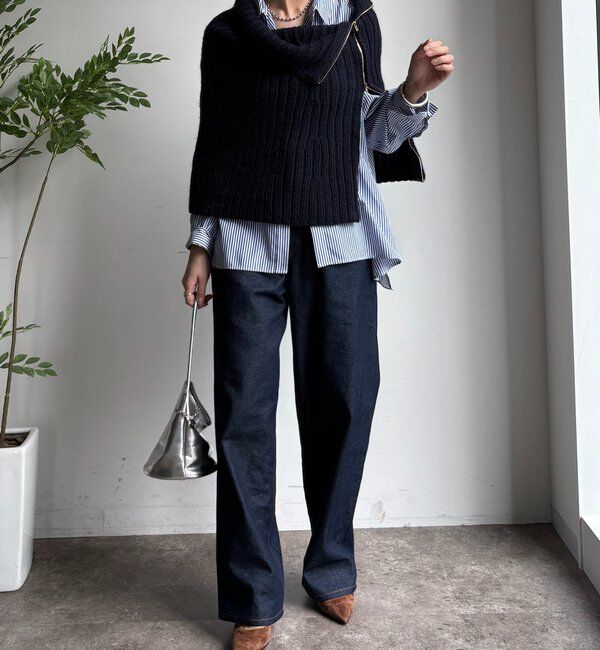  「ジップアップポンチョ」|ニット・セーター|