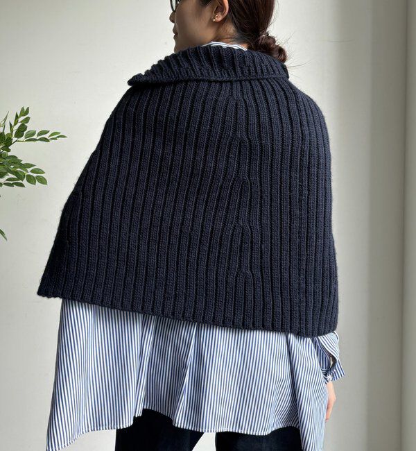  「ジップアップポンチョ」|ニット・セーター|