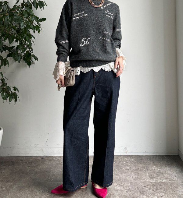  「【WEB限定】レタリング刺繍プルオーバー」|ニット・セーター|