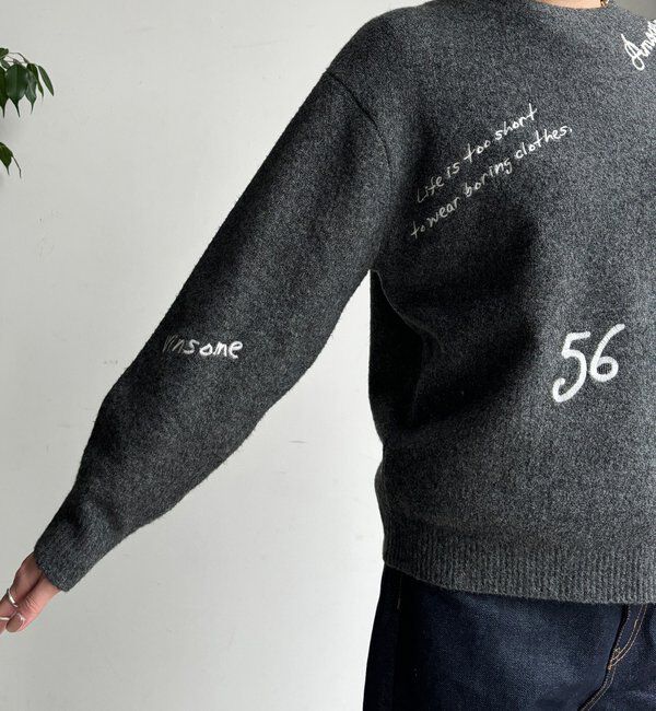  「【WEB限定】レタリング刺繍プルオーバー」|ニット・セーター|