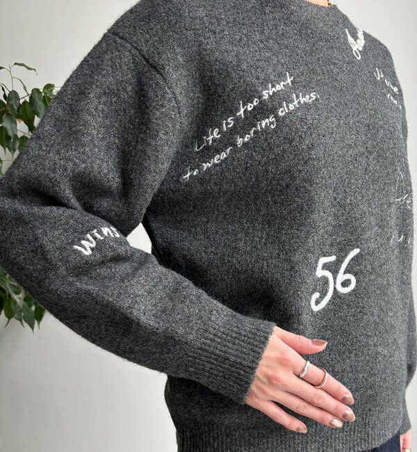  「【WEB限定】レタリング刺繍プルオーバー」|ニット・セーター|
