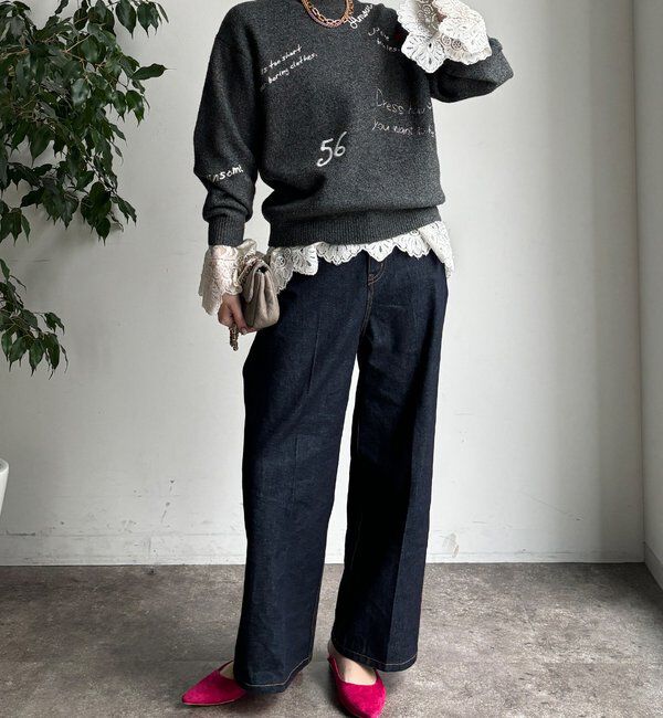  「【WEB限定】レタリング刺繍プルオーバー」|ニット・セーター|