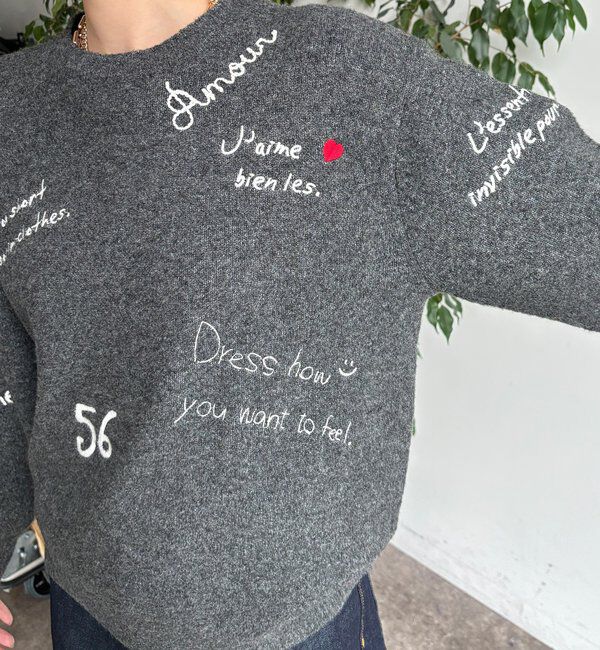  「【WEB限定】レタリング刺繍プルオーバー」|ニット・セーター|