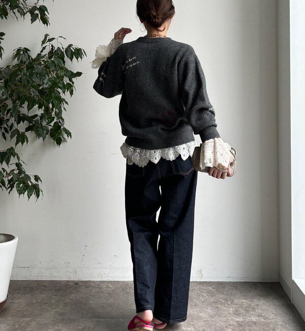  「【WEB限定】レタリング刺繍プルオーバー」|ニット・セーター|