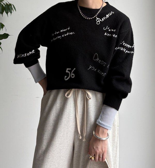 「【WEB限定】レタリング刺繍プルオーバー」|ニット・セーター|