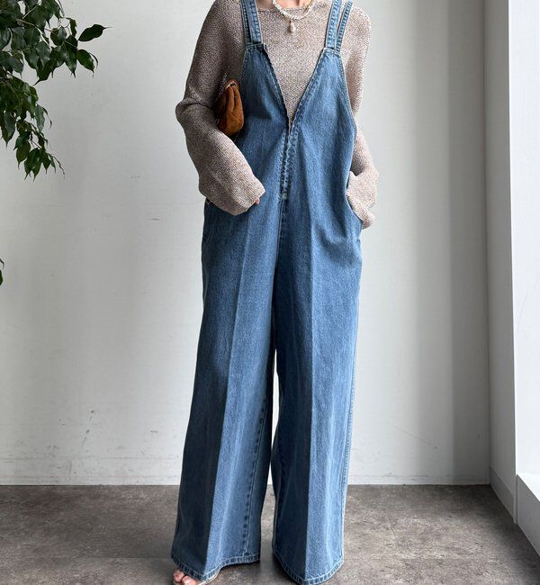  「深Vデニムサロペット」|ワンピース|