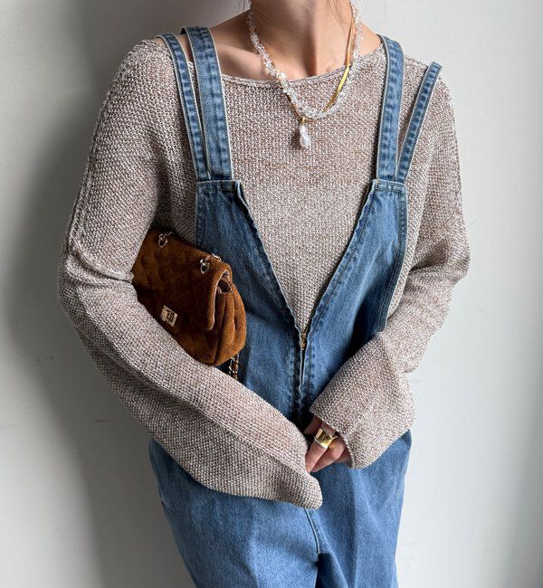  「深Vデニムサロペット」|ワンピース|