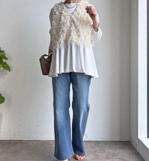  「【WEB限定】リボンヤーンベスト&times;テントプルオーバーセット」|ニット・セーター|