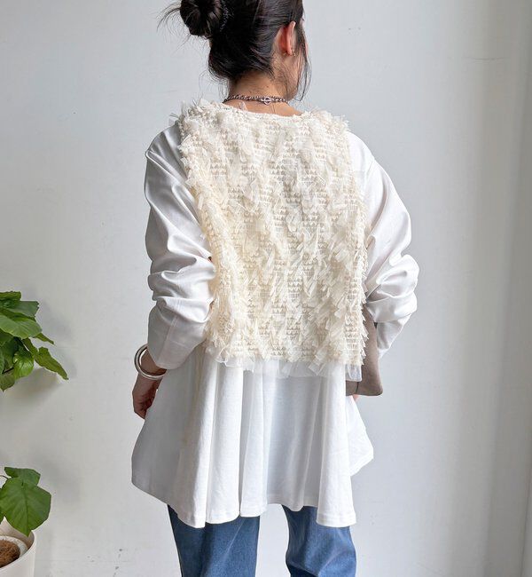  「【WEB限定】リボンヤーンベスト&times;テントプルオーバーセット」|ニット・セーター|