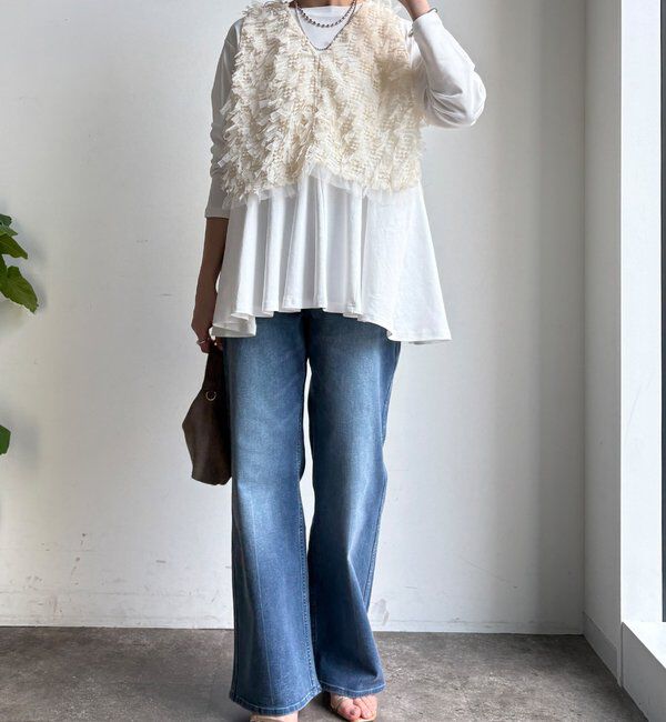  「【WEB限定】リボンヤーンベスト&times;テントプルオーバーセット」|ニット・セーター|