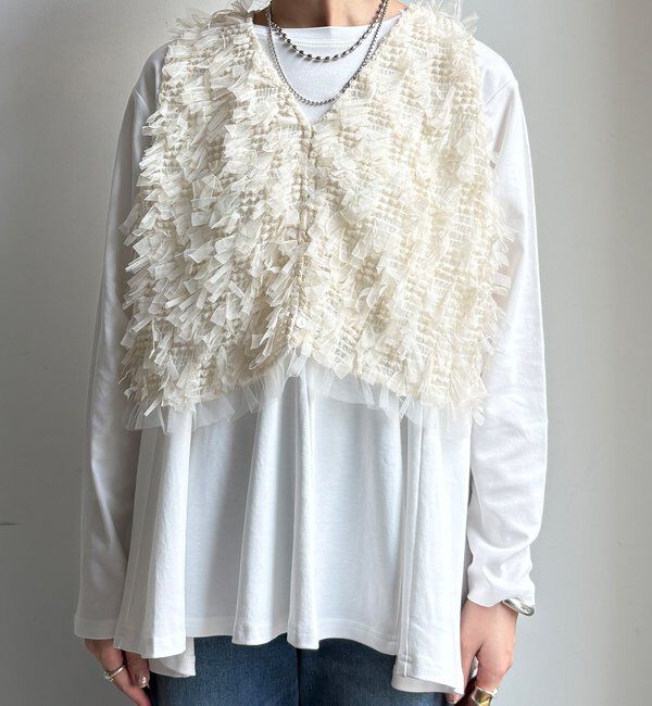  「【WEB限定】リボンヤーンベスト&times;テントプルオーバーセット」|ニット・セーター|