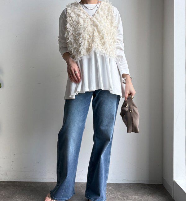  「【WEB限定】リボンヤーンベスト&times;テントプルオーバーセット」|ニット・セーター|