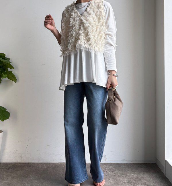  「【WEB限定】リボンヤーンベスト&times;テントプルオーバーセット」|ニット・セーター|