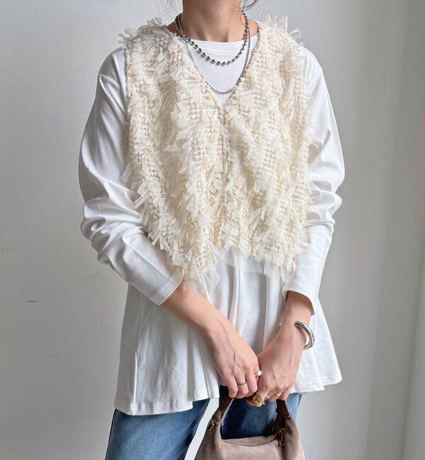  「【WEB限定】リボンヤーンベスト&times;テントプルオーバーセット」|ニット・セーター|