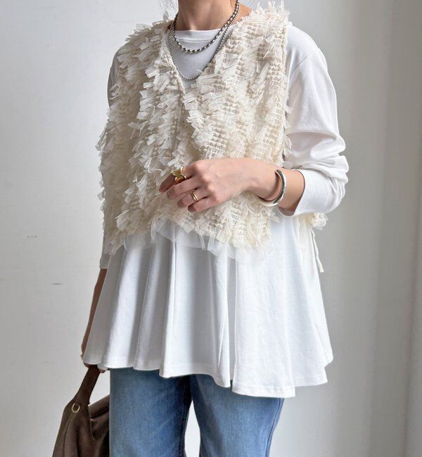  「【WEB限定】リボンヤーンベスト&times;テントプルオーバーセット」|ニット・セーター|