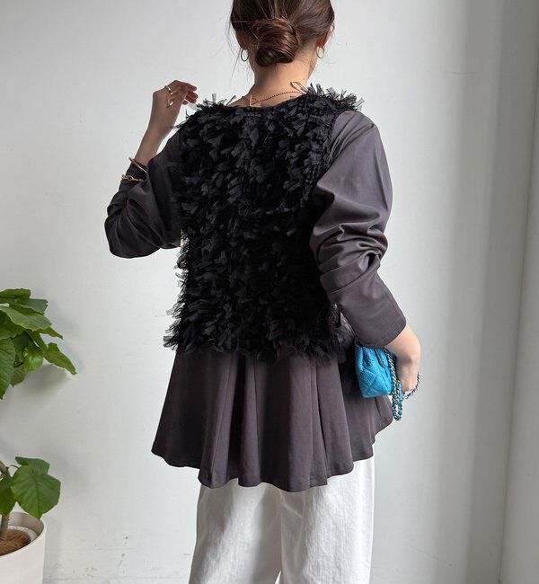  「【WEB限定】リボンヤーンベスト&times;テントプルオーバーセット」|ニット・セーター|