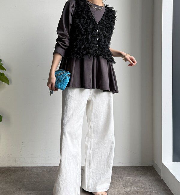  「【WEB限定】リボンヤーンベスト&times;テントプルオーバーセット」|ニット・セーター|