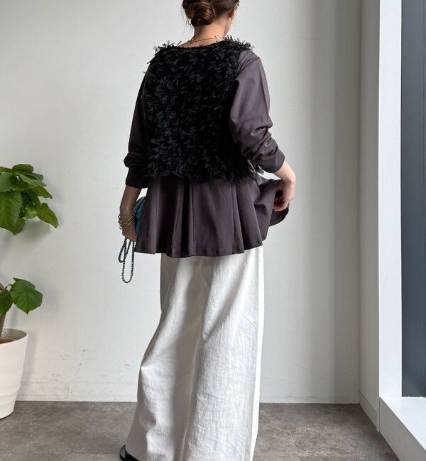  「【WEB限定】リボンヤーンベスト&times;テントプルオーバーセット」|ニット・セーター|