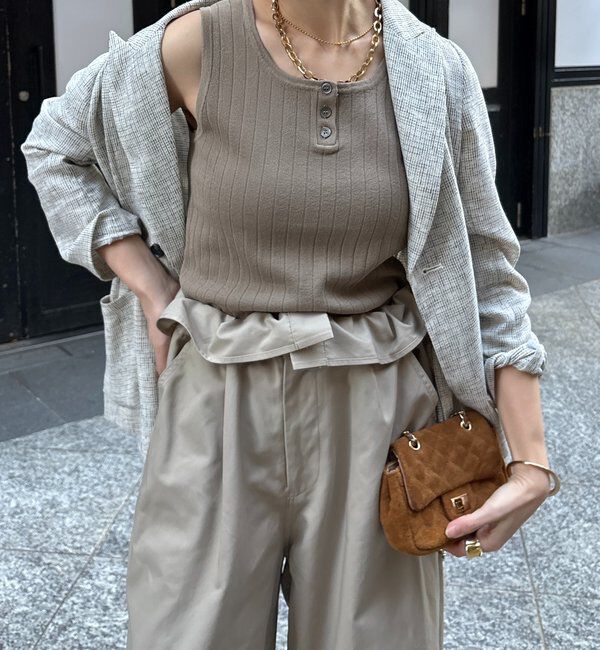  「ヘンリーネック前後2WAYニットタンク」|ニット・セーター|