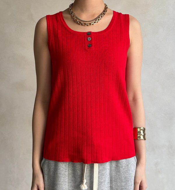  「ヘンリーネック前後2WAYニットタンク」|ニット・セーター|