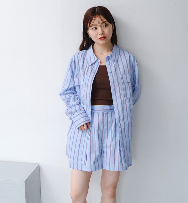  「【セットアップ対応】ストライプシャツ」|シャツ・ブラウス|