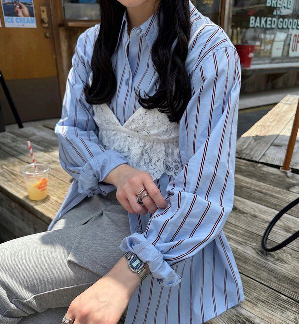  「【セットアップ対応】ストライプシャツ」|シャツ・ブラウス|