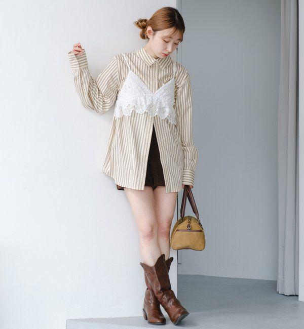  「【セットアップ対応】ストライプシャツ」|シャツ・ブラウス|