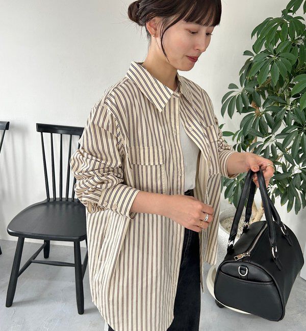  「【セットアップ対応】ストライプシャツ」|シャツ・ブラウス|