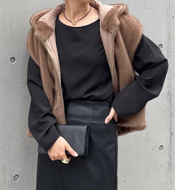  「【プラスワンで着映え！】フーディーファーベスト」|ベスト・ジレ|