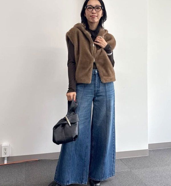  「【プラスワンで着映え！】フーディーファーベスト」|ベスト・ジレ|