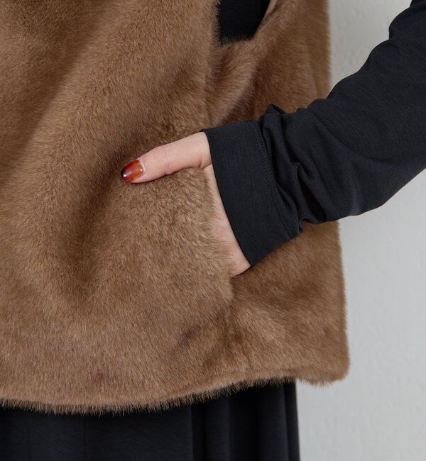  「【プラスワンで着映え！】フーディーファーベスト」|ベスト・ジレ|