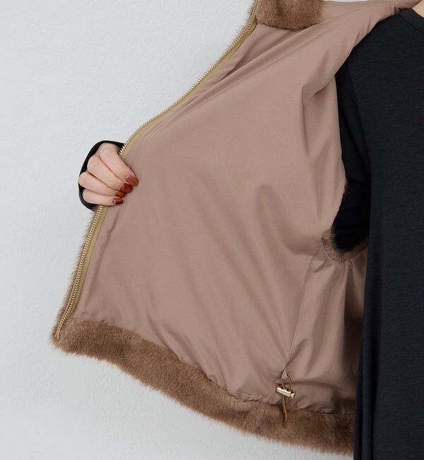  「【プラスワンで着映え！】フーディーファーベスト」|ベスト・ジレ|