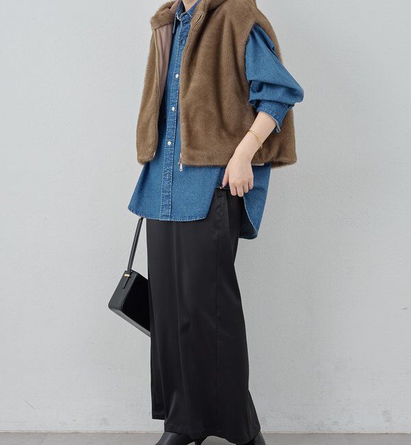  「【プラスワンで着映え！】フーディーファーベスト」|ベスト・ジレ|