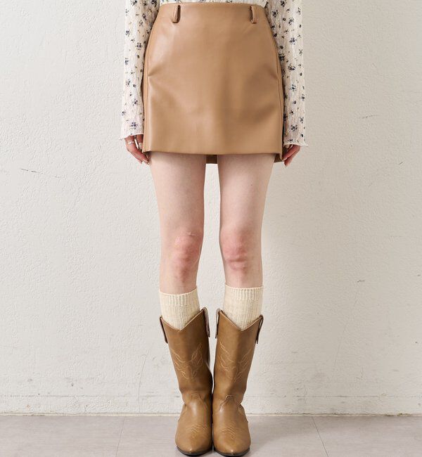  「フェイクレザーミニスカート」|スカート|