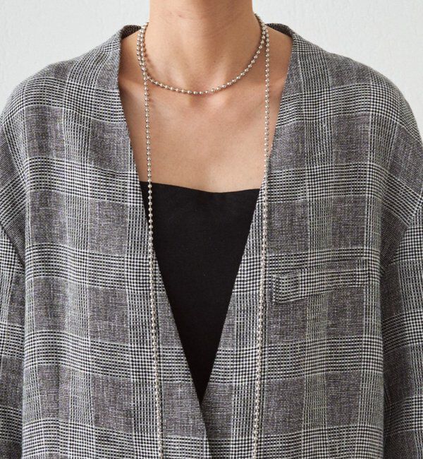  「チェックリネンBIGジャケット」|ベスト・ジレ|