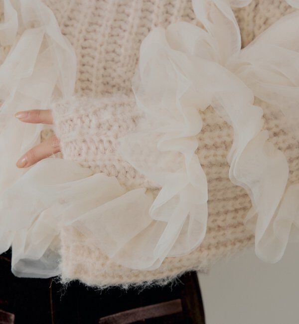  「【SALON by Chico】ランダムチュールドッキングニット」|ニット・セーター|