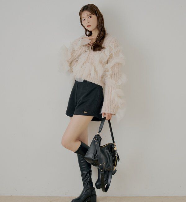  「【SALON by Chico】ランダムチュールドッキングニット」|ニット・セーター|