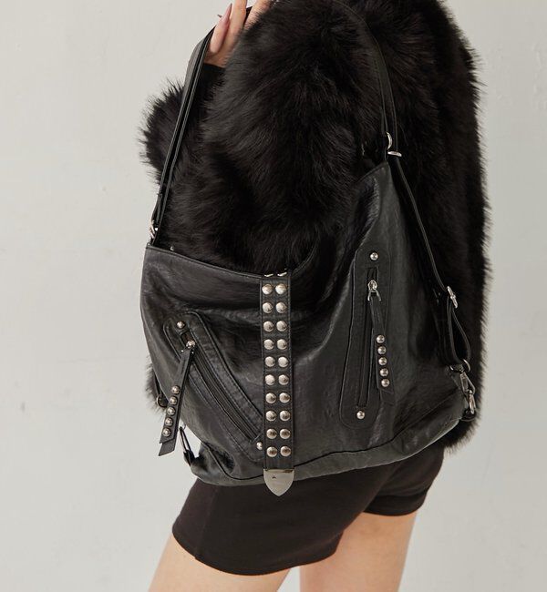  「【新色追加】2WAYドットスタッズリンプバッグ」|ショルダー・メッセンジャー|