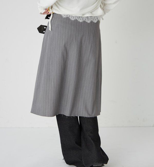  「ダブルベルトミディプリーツスカート」|スカート|