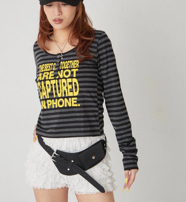  「【WEB限定】メッセージドットリングヘンリートップス」|Tシャツ・カットソー|