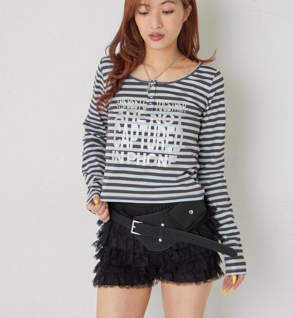  「【WEB限定】メッセージドットリングヘンリートップス」|Tシャツ・カットソー|